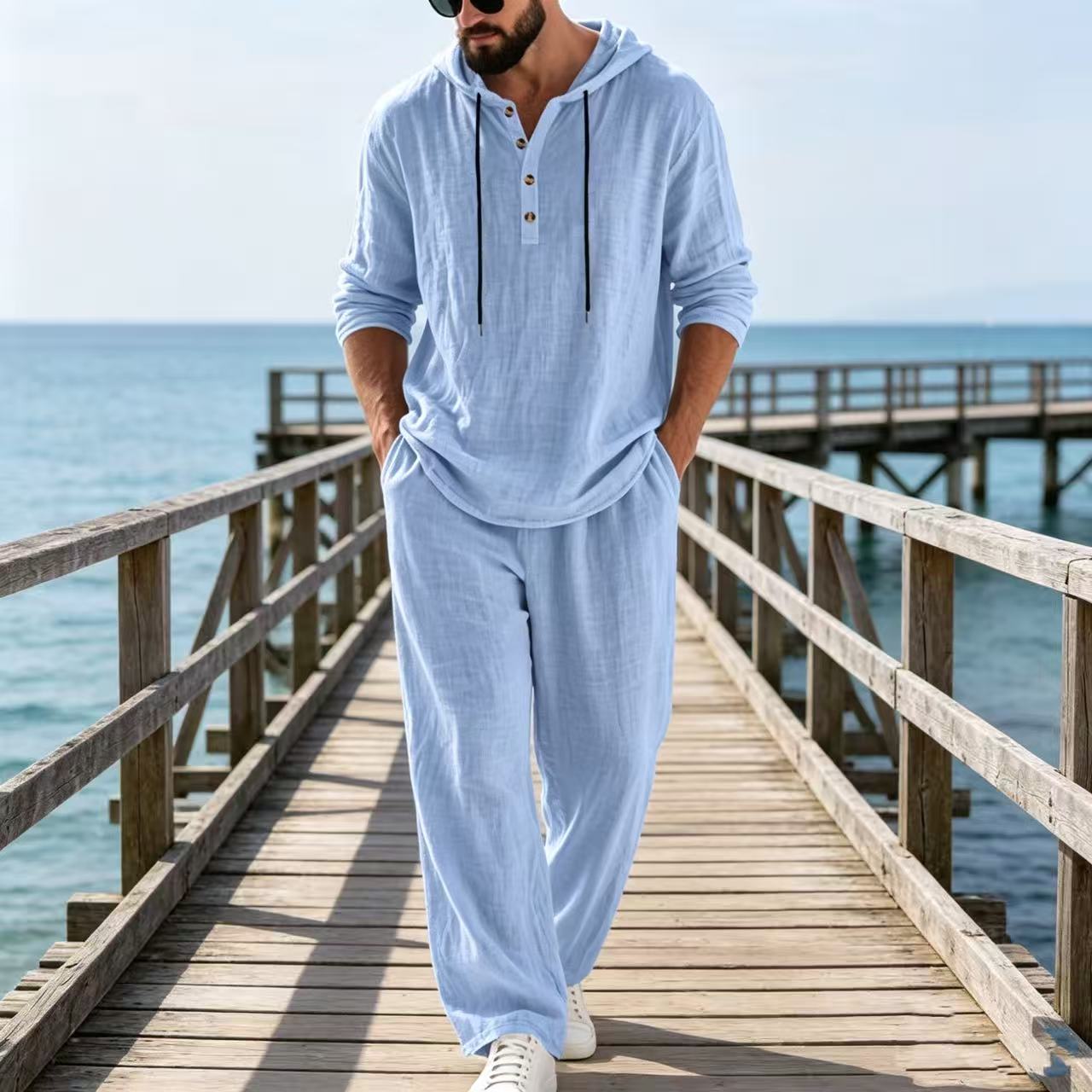 2026 Cross-border Spring and A - Mens Linen Shirt Long Sleeve 评论和价格