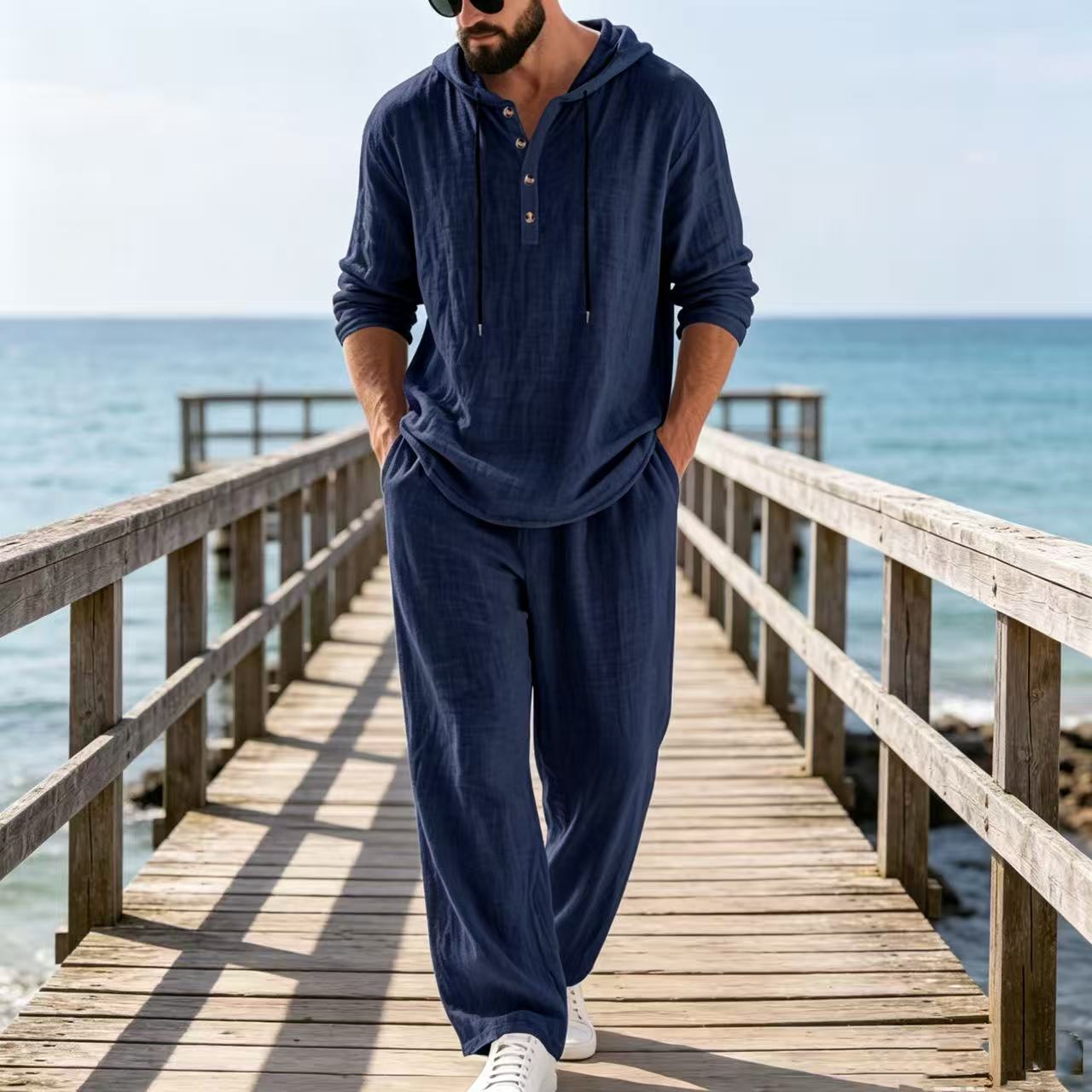 2026 Cross-border Spring and A - Mens Linen Shirt Long Sleeve 评论和价格