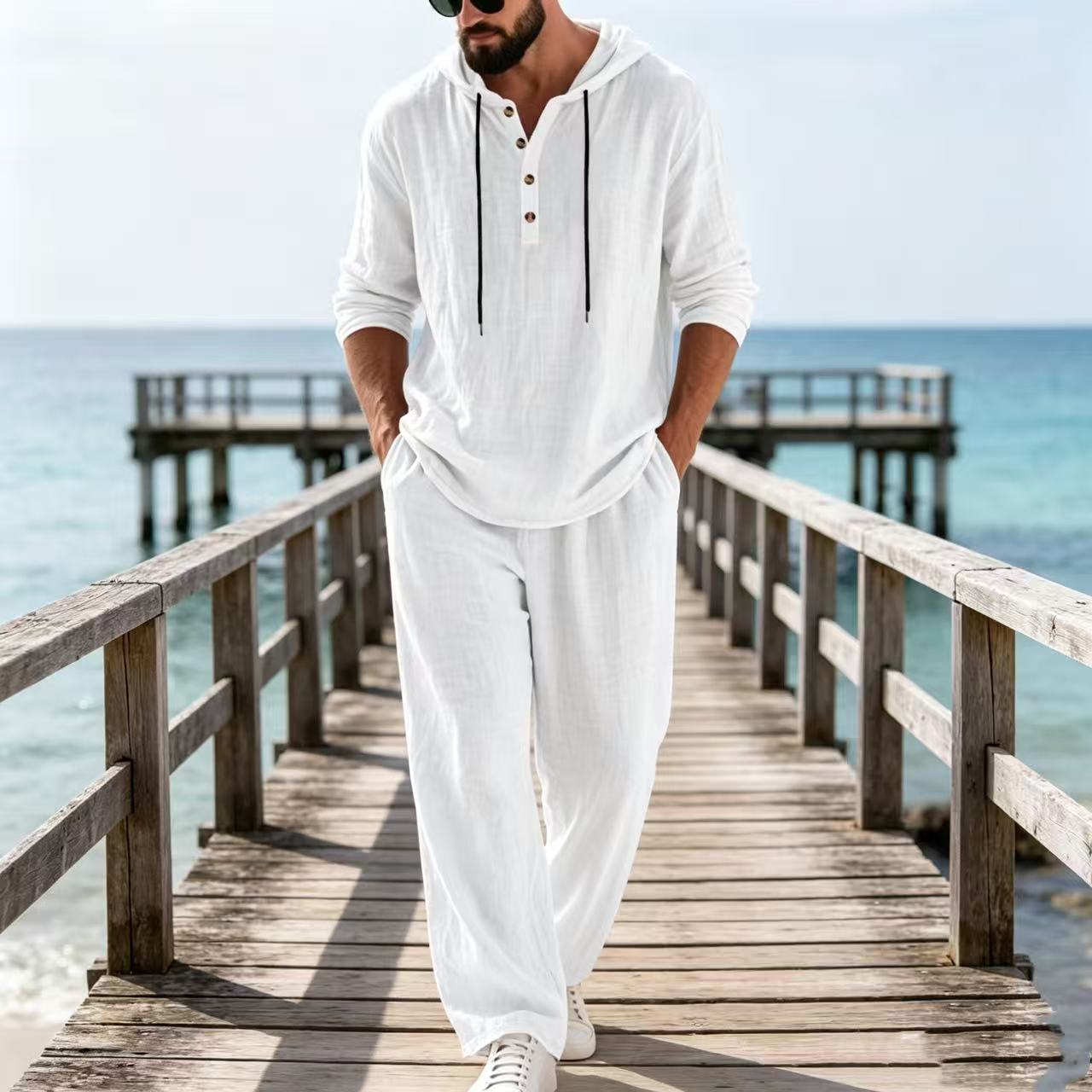 2026 Cross-border Spring and A - Mens Linen Shirt Long Sleeve 评论和价格
