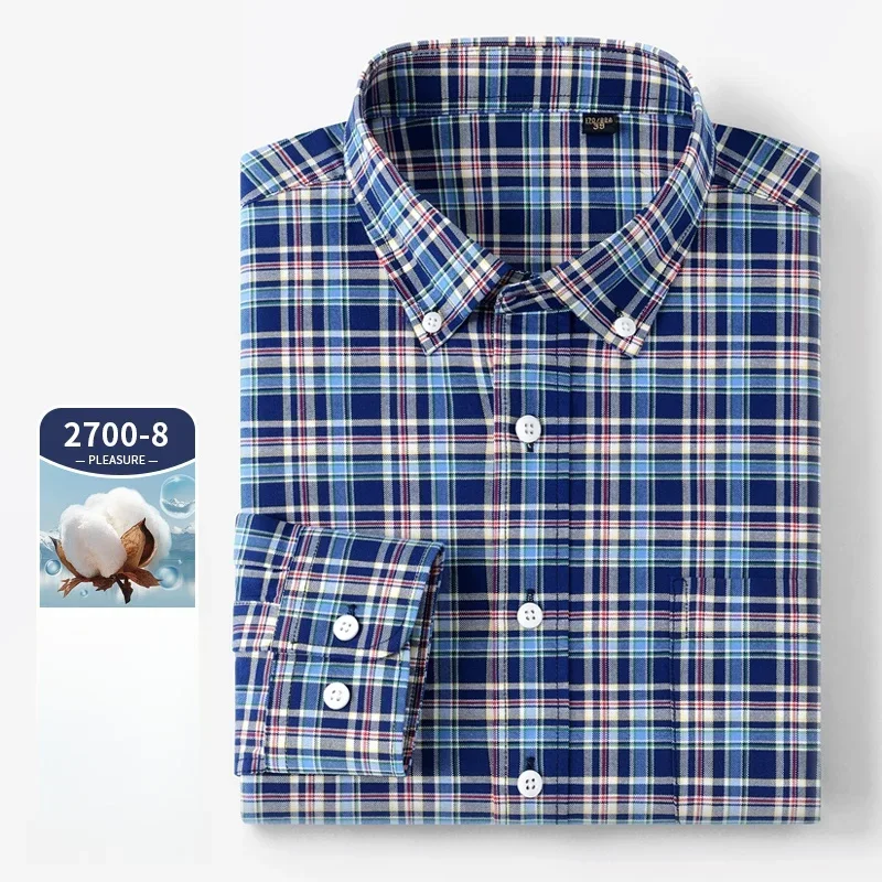 High Quality Long sleeve Shirt - Oxford Cotton Casual Shirt Business 评论和价格