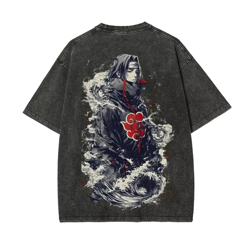 Naruto Itachi Uchiha T Shirt A - Acid Wash Vintage Graphic T Shirt 评论和价格