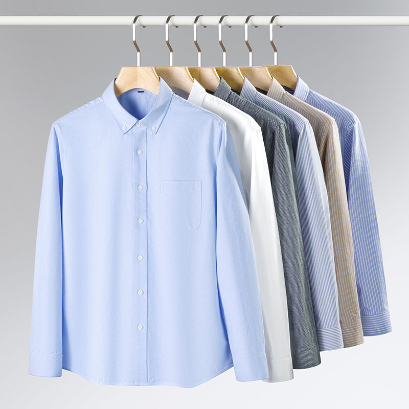 Spring New Men Oxford Shirt Lo - Oxford Cotton Casual Shirt Business 评论和价格