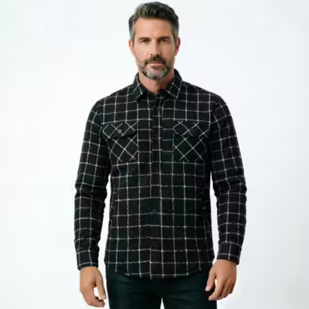 2026 Autumn and Winter Long Sl - Flannel Plaid Shirt Heavy Weight 评论和价格