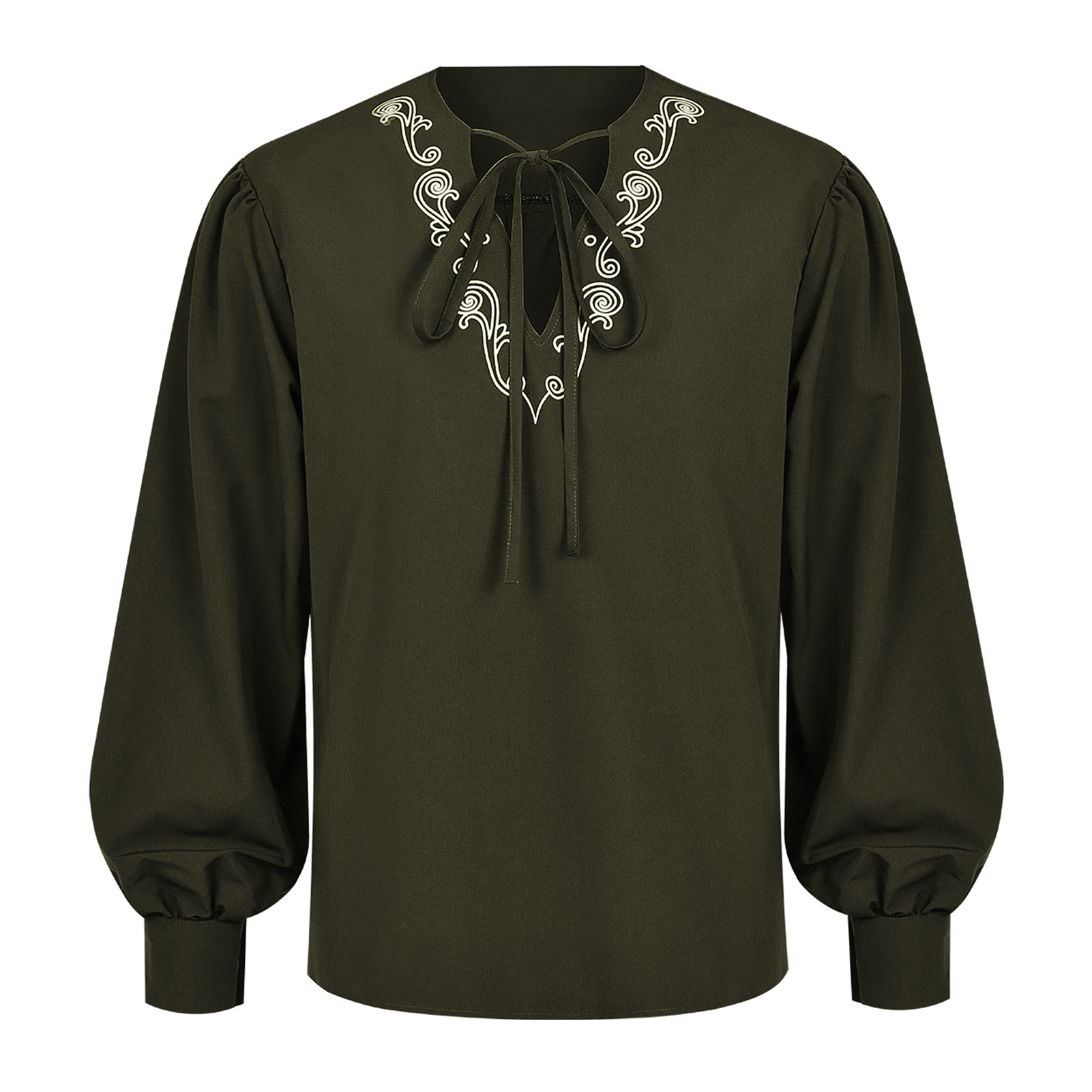 Renaissance Pirate Shirt Vikin - Medieval Gothic Lace Up Pirate Shirt 评论和价格